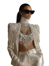Load image into Gallery viewer, Pearl Drip Satin Suit