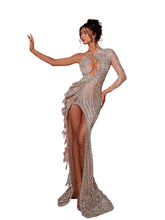 Load image into Gallery viewer, Illusion Side Slit Sequin Dress-Modern Baby Las Vegas