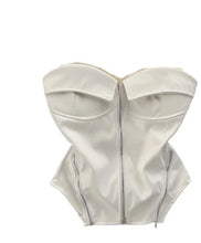 Load image into Gallery viewer, Leather Zipper Tube Top-Modern Baby Las Vegas