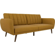 Load image into Gallery viewer, Ribbed Mustard Linen Sleeper Sofa-Modern Baby Las Vegas