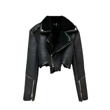 Load image into Gallery viewer, Tie-Dye Cropped Fur Leather Coat-Modern Baby Las Vegas