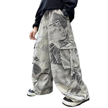 Load image into Gallery viewer, Wide leg 3D Print Cargo Pants
