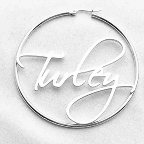 Name Hoop Earrings-Modern Baby Las Vegas