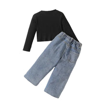 Load image into Gallery viewer, White Heart Denim Jean Set