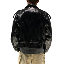 Load image into Gallery viewer, Black Croc Leather Jacket