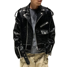 Load image into Gallery viewer, Black Croc Leather Jacket