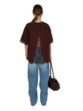 Load image into Gallery viewer, Open Back Patch Lace T-Shirt