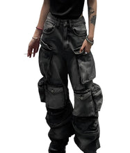 Load image into Gallery viewer, Black Vintage Multi-Pocket Denim Jeans-Modern Baby Las Vegas