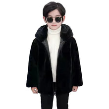 Load image into Gallery viewer, Short Hair Faux Fur Hooded Coat