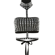 Load image into Gallery viewer, Black Crystal Crop Top-Modern Baby Las Vegas