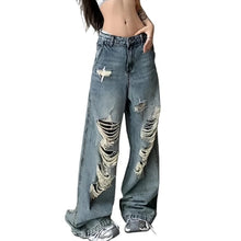 Load image into Gallery viewer, Y2K Ripped Baggy Denim Jeans-Modern Baby Las Vegas