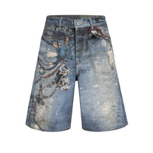 Load image into Gallery viewer, 3D Print Chain Denim Shorts-Modern Baby Las Vegas