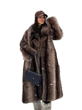 Load image into Gallery viewer, Brown Striped Fur Coat