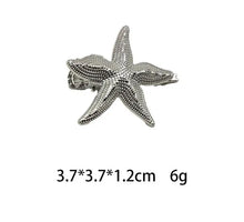 Load image into Gallery viewer, Golden Starfish Shell Hair Clip