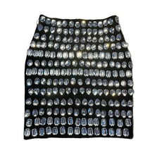 Load image into Gallery viewer, Black Crystal Mini Skirt Set