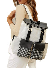 Load image into Gallery viewer, Houndstooth Patch Diaper Bag Backpack-Modern Baby Las Vegas