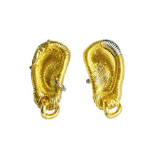 Load image into Gallery viewer, Metal Golden Plated Ear Shaped Dangle Earrings-Modern Baby Las Vegas