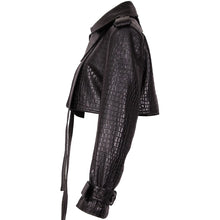 Load image into Gallery viewer, Short Croc Leather Jacket-Modern Baby Las Vegas