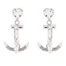 Load image into Gallery viewer, Crystal Anchor Dangle Earrings-Modern Baby Las Vegas