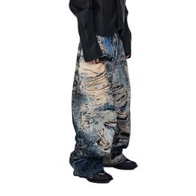 Load image into Gallery viewer, 3D Printed Graffiti Ripped Denim Jeans