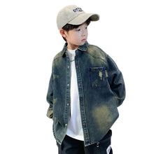 Load image into Gallery viewer, Born For Art Script Denim Top