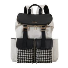 Load image into Gallery viewer, Houndstooth Patch Diaper Bag Backpack-Modern Baby Las Vegas