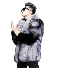 Load image into Gallery viewer, Grey And Black Fur Coat