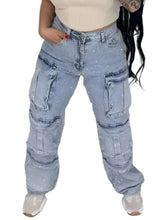 Load image into Gallery viewer, Crystal Cargo Denim Jeans-Modern Baby Las Vegas
