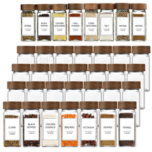 Load image into Gallery viewer, 13Pc Glass Spice Jars with Bamboo Lids