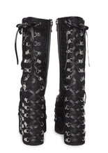 Load image into Gallery viewer, Satin Lace-Up Bandage Platform Boots-Modern Baby Las Vegas