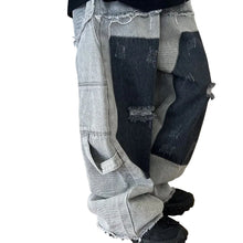Load image into Gallery viewer, Black Patch Denim Jeans