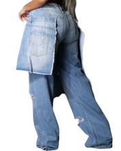 Load image into Gallery viewer, Patch Layered Distressed Denim Jeans