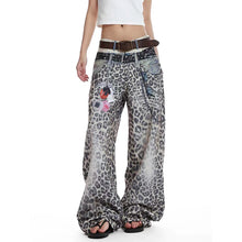 Load image into Gallery viewer, 3D Print Patch Leopard Baggy Jeans