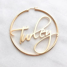 Load image into Gallery viewer, Name Hoop Earrings-Modern Baby Las Vegas