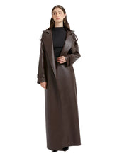 Load image into Gallery viewer, Long Belted Leather Coat-Modern Baby Las Vegas