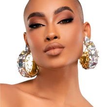 Load image into Gallery viewer, Elegant Crystal Exaggerated Hoop Earrings-Modern Baby Las Vegas