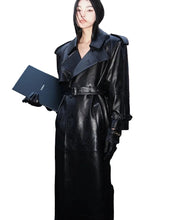 Load image into Gallery viewer, Leather Trench Coat