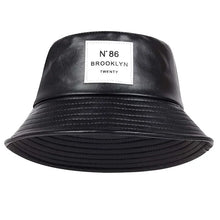 Load image into Gallery viewer, Leather Letter Bucket Hat