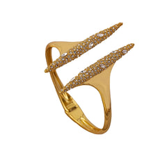 Load image into Gallery viewer, Gold Diamond Slash Cuff Bracelet-Modern Baby Las Vegas