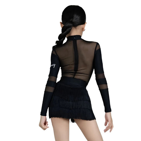 Hollow Out Block Mesh Tassle Dress Set-Modern Baby Las Vegas