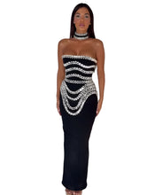 Load image into Gallery viewer, Striped Crystal Drip Dress-Modern Baby Las Vegas