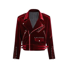 Load image into Gallery viewer, Soft Velvet Biker Jacket