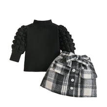 Load image into Gallery viewer, Pleated Plaid Skirt Set