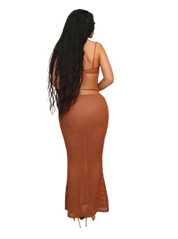 Knit Hollow Out Chain Dress Set-Modern Baby Las Vegas