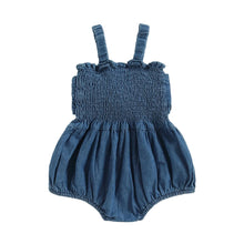 Load image into Gallery viewer, Denim Bow Romper