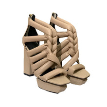 Load image into Gallery viewer, Leather Puffer Gladiator Sandals-Modern Baby Las Vegas