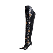 Load image into Gallery viewer, Luxury Gold Crystal Thigh-high Boots-Modern Baby Las Vegas