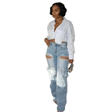 Load image into Gallery viewer, Tassel Diamond Hollow Out Pocket Denim Jeans-Modern Baby Las Vegas