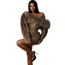 Load image into Gallery viewer, Fur Leather Dress