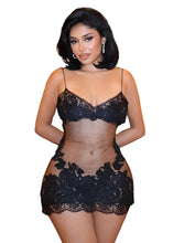 Load image into Gallery viewer, 3D Transparent Lace Mini Dress-Modern Baby Las Vegas